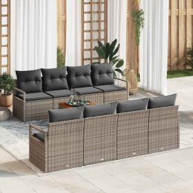 Conjunto de sofás de jardín 9 pcs Gris ratán sintético en Sofás de exterior | Comprar online en Foru.es