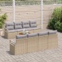 Conjunto de sofás de jardín 9 pcs Beige y Gris Claro en Sofás de exterior | Comprar online en Foru.es