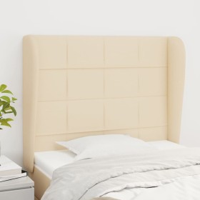 Cabecero con orejas de tela color crema 103x23x118/128 cm de vidaXL, Cabeceros y pies de cama - Ref: Foro24-3117951, Precio: ...