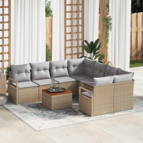Conjunto de sofás de jardín 9 pcs Beige y Gris Claro en Sofás de exterior | Comprar online en Foru.es