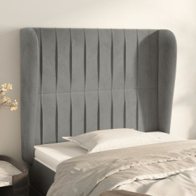 Cabecero con orejas de terciopelo gris claro 83x23x118/128 cm de vidaXL, Cabeceros y pies de cama - Ref: Foro24-3118224, Prec...