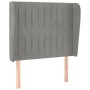 Cabecero con orejas de terciopelo gris claro 83x23x118/128 cm de vidaXL, Cabeceros y pies de cama - Ref: Foro24-3118224, Prec...