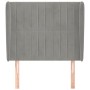 Cabecero con orejas de terciopelo gris claro 83x23x118/128 cm de vidaXL, Cabeceros y pies de cama - Ref: Foro24-3118224, Prec...