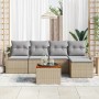 Conjunto de sofá de jardín 6 pcs beige y gris claro en Sofás de exterior | Comprar online en Foru.es