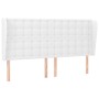 Cabecero con orejas cuero sintético blanco 203x23x118/128 cm de vidaXL, Cabeceros y pies de cama - Ref: Foro24-3118065, Preci...