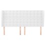 Cabecero con orejas cuero sintético blanco 203x23x118/128 cm de vidaXL, Cabeceros y pies de cama - Ref: Foro24-3118065, Preci...