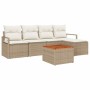 Conjunto de sofá de jardín 6 pcs Beige y blanco en Sofás de exterior | Comprar online en Foru.es