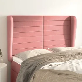 Headboard with pink velvet ears 147x23x118/128 cm by vidaXL, Headboards and footboards - Ref: Foro24-3118149, Price: 118,92 €...