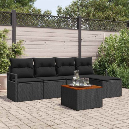 Conjunto de sofá de jardín 6 pcs Negro en Sofás de exterior | Comprar online en Foru.es