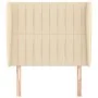 Headboard with cream fabric ears 93x23x118/128 cm by vidaXL, Headboards and footboards - Ref: Foro24-3118181, Price: 84,69 €,...