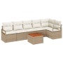 Conjunto de sofá de jardín 7 pcs Beige y blanco en Sofás de exterior | Comprar online en Foru.es