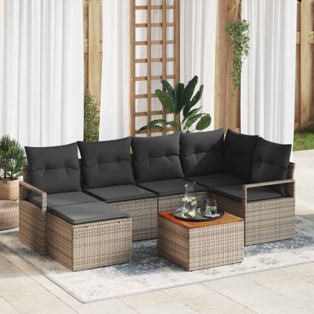 Conjunto de sofá de jardín 7 pcs Gris en Sofás de exterior | Comprar online en Foru.es