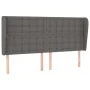 Headboard with ears gray synthetic leather 203x23x118/128 cm by vidaXL, Headboards and footboards - Ref: Foro24-3118068, Pric...