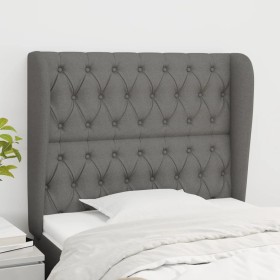 Cabecero con orejas de tela gris oscuro 93x23x118/128 cm de vidaXL, Cabeceros y pies de cama - Ref: Foro24-3118275, Precio: 8...