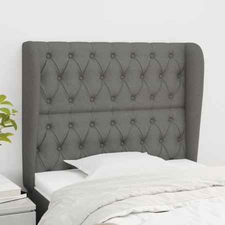 Cabecero con orejas de tela gris oscuro 93x23x118/128 cm de vidaXL, Cabeceros y pies de cama - Ref: Foro24-3118275, Precio: 8...