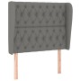 Cabecero con orejas de tela gris oscuro 93x23x118/128 cm de vidaXL, Cabeceros y pies de cama - Ref: Foro24-3118275, Precio: 8...