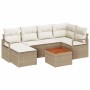 Conjunto de sofá de jardín 7 pcs Beige y blanco en Sofás de exterior | Comprar online en Foru.es