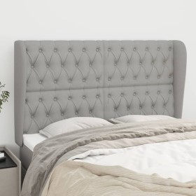 Cabecero con orejas de tela gris claro 147x23x118/128 cm de vidaXL, Cabeceros y pies de cama - Ref: Foro24-3118290, Precio: 1...