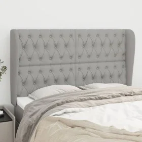 Cabecero con orejas de tela gris claro 147x23x118/128 cm de vidaXL, Cabeceros y pies de cama - Ref: Foro24-3118290, Precio: 1...