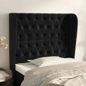 Cabecero con orejas de terciopelo negro 93x23x118/128 cm de vidaXL, Cabeceros y pies de cama - Ref: Foro24-3118330, Precio: 1...