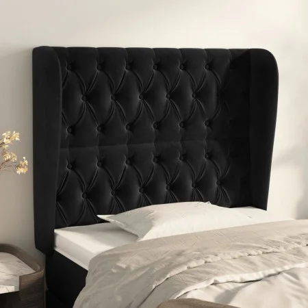 Kopfteil mit Ohren aus schwarzem Samt, 93 x 23 x 118/128 cm von vidaXL, Kopf- und Fußteile - Ref: Foro24-3118330, Preis: 102,...