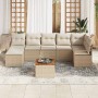 Conjunto de sofás de jardín 8 pcs Beige y Crema ratán sintético en Sofás de exterior | Comprar online en Foru.es