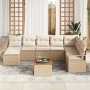 Conjunto de sofá de jardín 9 pcs Beige y blanco en Sofás de exterior | Comprar online en Foru.es