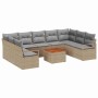 Conjunto de sofá de jardín 10 pcs beige y gris claro en Sofás de exterior | Comprar online en Foru.es