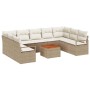 Conjunto de sofá de jardín 10 pcs Beige y blanco en Sofás de exterior | Comprar online en Foru.es