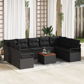 Conjunto de sofá de jardín 10 pcs Negro en Sofás de exterior | Comprar online en Foru.es