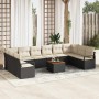 Conjunto de sofá de jardín 11 pcs Negro y blanco en Sofás de exterior | Comprar online en Foru.es