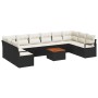 Conjunto de sofá de jardín 11 pcs Negro y blanco en Sofás de exterior | Comprar online en Foru.es