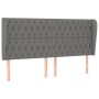 Cabecero con orejas de tela gris oscuro 203x23x118/128 cm de vidaXL, Cabeceros y pies de cama - Ref: Foro24-3118315, Precio: ...