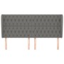 Cabecero con orejas de tela gris oscuro 203x23x118/128 cm de vidaXL, Cabeceros y pies de cama - Ref: Foro24-3118315, Precio: ...
