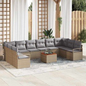 Conjunto de sofá de jardín 11 pcs beige y gris claro en Sofás de exterior | Comprar online en Foru.es