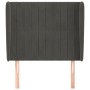 Cabecero con orejas de terciopelo gris oscuro 103x23x118/128 cm de vidaXL, Cabeceros y pies de cama - Ref: Foro24-3118237, Pr...