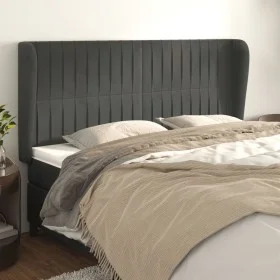 Headboard with dark gray velvet ears 203x23x118/128 cm by vidaXL, Headboards and footboards - Ref: Foro24-3118261, Price: 134...