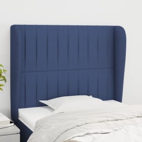 Cabecero con orejas de tela azul 93x23x118/128 cm de vidaXL, Cabeceros y pies de cama - Ref: Foro24-3118182, Precio: 73,77 €,...