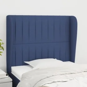 Cabecero con orejas de tela azul 93x23x118/128 cm de vidaXL, Cabeceros y pies de cama - Ref: Foro24-3118182, Precio: 71,79 €,...