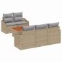 Conjunto de sofás de jardín 6 pcs Beige y Gris Claro en Sofás de exterior | Comprar online en Foru.es