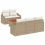 Conjunto de sofás de jardín 6 pcs Beige y Crema ratán sintético en Sofás de exterior | Comprar online en Foru.es