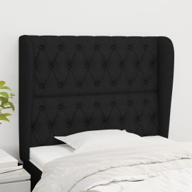 Cabecero con orejas de tela negro 93x23x118/128 cm de vidaXL, Cabeceros y pies de cama - Ref: Foro24-3118276, Precio: 83,05 €...