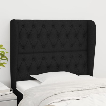 Cabecero con orejas de tela negro 93x23x118/128 cm de vidaXL, Cabeceros y pies de cama - Ref: Foro24-3118276, Precio: 83,05 €...