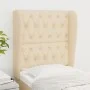 Headboard with cream fabric ears 83x23x118/128 cm by vidaXL, Headboards and footboards - Ref: Foro24-3118271, Price: 93,71 €,...