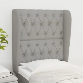 Cabecero con orejas de tela gris claro 83x23x118/128 cm de vidaXL, Cabeceros y pies de cama - Ref: Foro24-3118266, Precio: 85...
