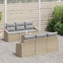 Conjunto de sofás de jardín 7 pcs Beige y Gris Claro en Sofás de exterior | Comprar online en Foru.es