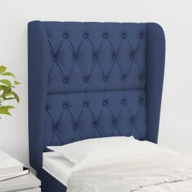 Cabecero con orejas de tela azul 83x23x118/128 cm de vidaXL, Cabeceros y pies de cama - Ref: Foro24-3118272, Precio: 85,38 €,...
