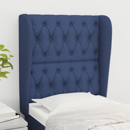 Cabecero con orejas de tela azul 83x23x118/128 cm de vidaXL, Cabeceros y pies de cama - Ref: Foro24-3118272, Precio: 89,61 €,...