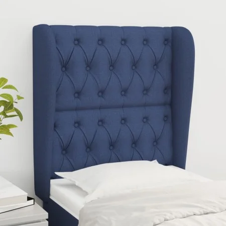 Cabecero con orejas de tela azul 83x23x118/128 cm de vidaXL, Cabeceros y pies de cama - Ref: Foro24-3118272, Precio: 85,38 €,...