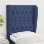 Cabecero con orejas de tela azul 83x23x118/128 cm de vidaXL, Cabeceros y pies de cama - Ref: Foro24-3118272, Precio: 89,61 €,...